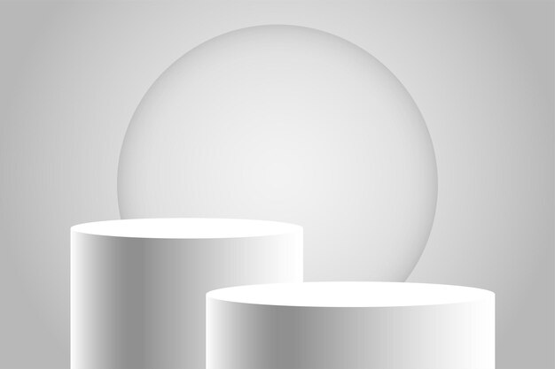 Estadio de pedestal blanco de estilo 3D para la ceremonia de entrega de premios