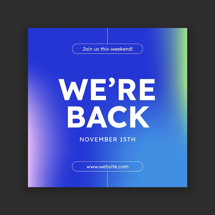 Vector gratuito estamos de vuelta con el diseño de plantillas de publicaciones de facebook