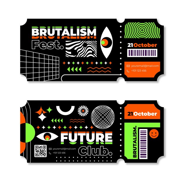 Estampa de boleto de brutalismo