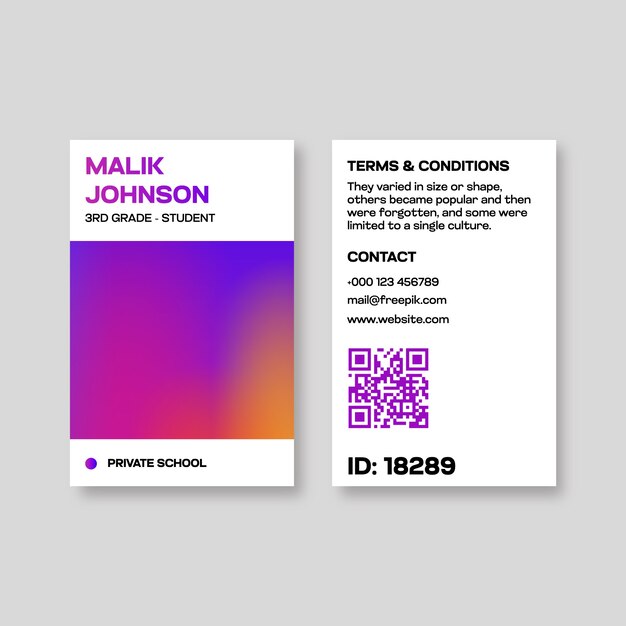 Estampa de la tarjeta de identificación estudiantil de Malik Johnson