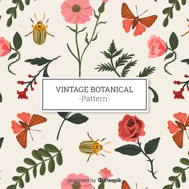 Vector gratuito estampado botánico vintage