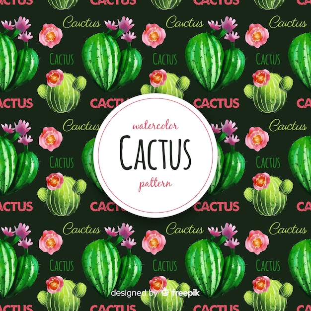 Estampado de cactus de acuarela