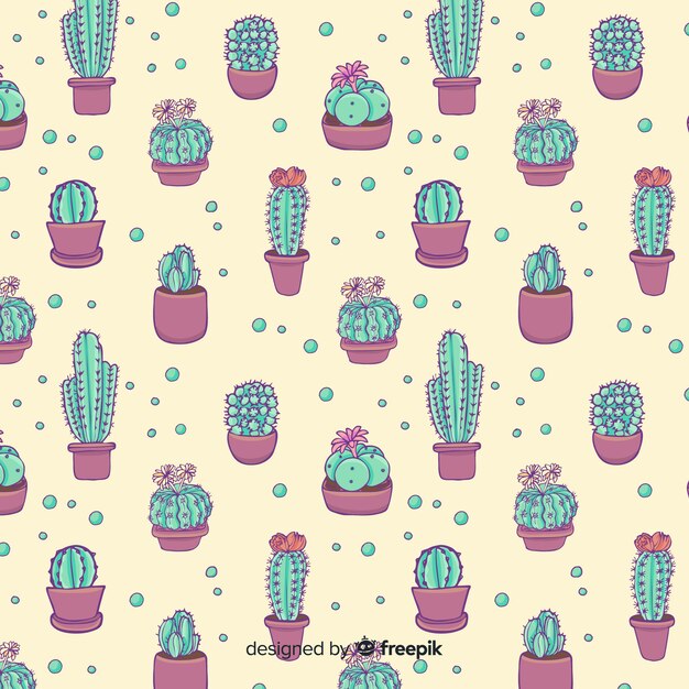 Estampado de cactus dibujado a mano