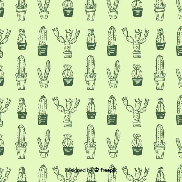 Estampado de cactus dibujado a mano