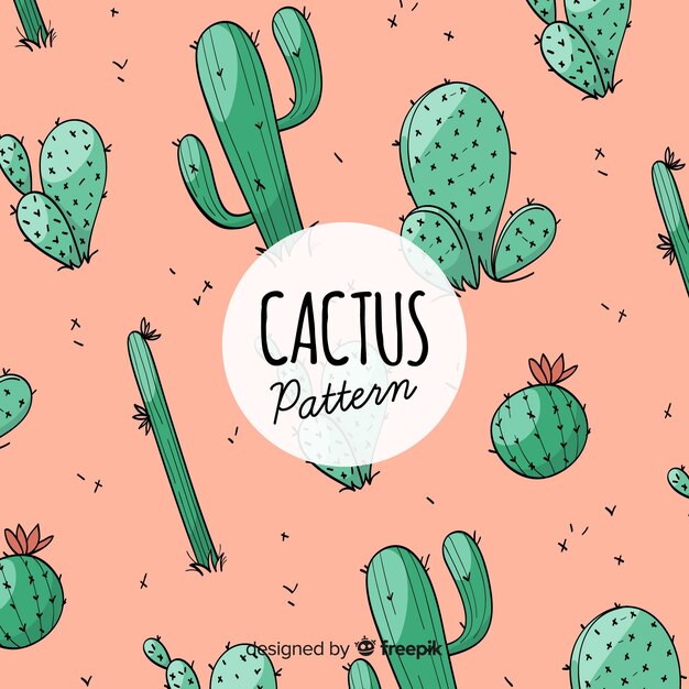 Estampado de cactus dibujado a mano