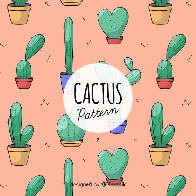 Estampado de cactus dibujado a mano