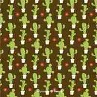 Vector gratuito estampado de cactus dibujado a mano