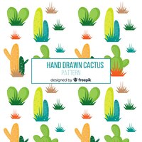 Vector gratuito estampado de cactus dibujado a mano