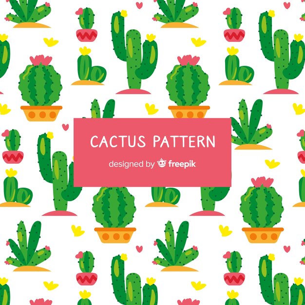 Estampado de cactus dibujado a mano