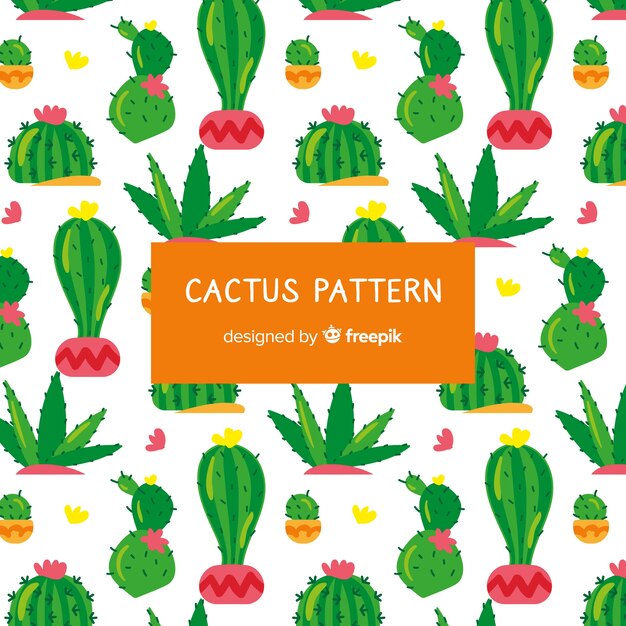 Estampado de cactus dibujado a mano