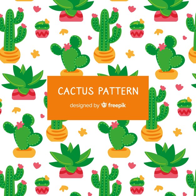 Estampado de cactus dibujado a mano