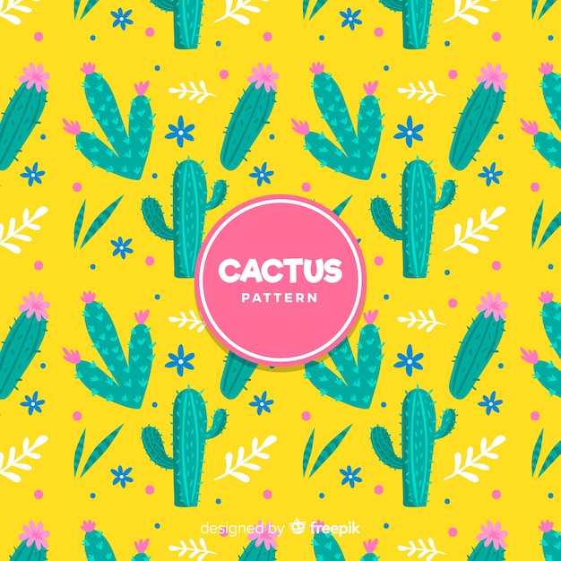 Estampado de cactus en diseño plano