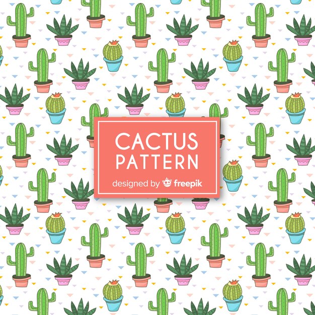 Estampado de cactus en diseño plano