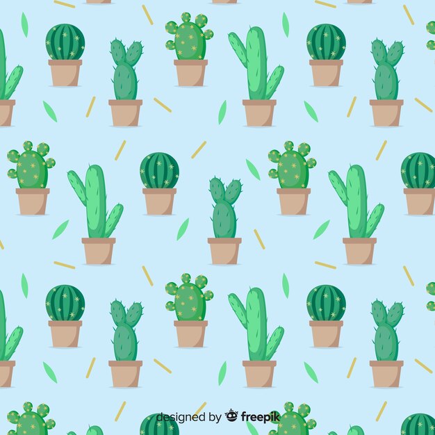 Estampado de cactus en diseño plano