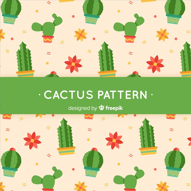 Estampado de cactus en diseño plano