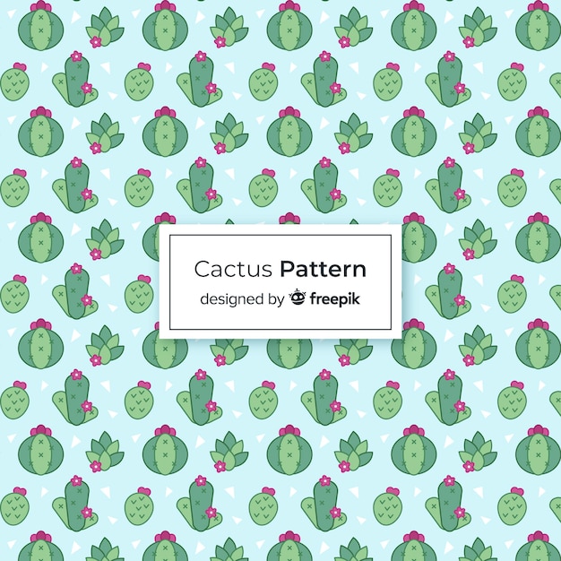 Vector gratuito estampado de cactus en diseño plano