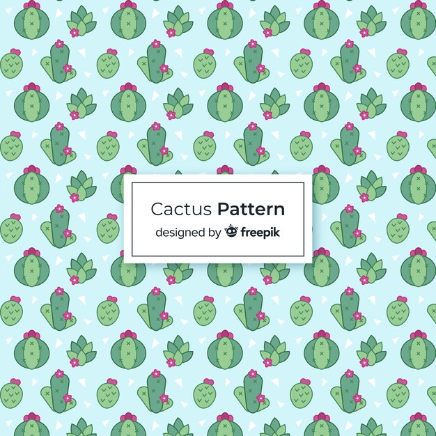 Estampado de cactus en diseño plano