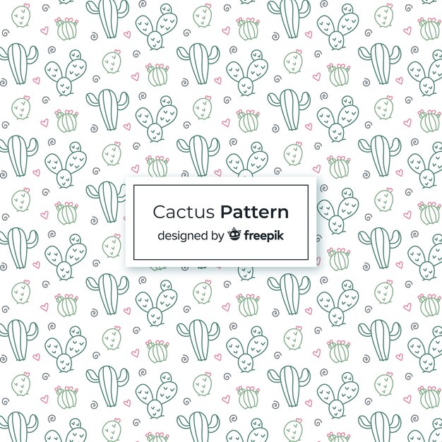 Estampado de cactus en diseño plano