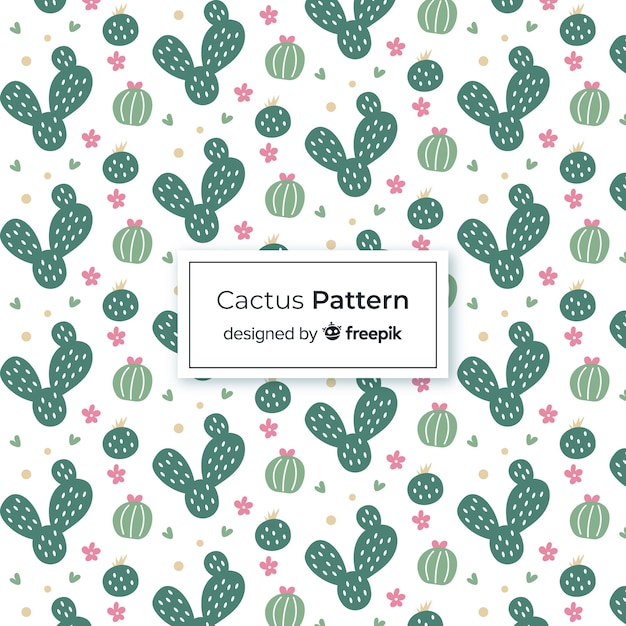 Estampado de cactus en diseño plano
