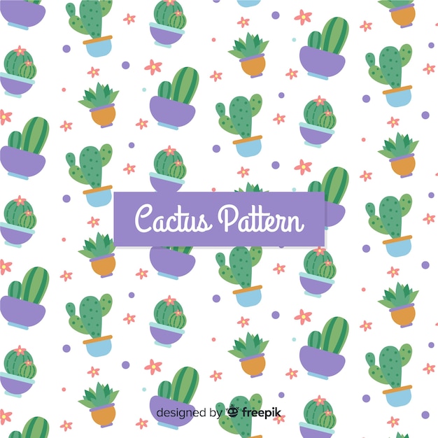 Estampado de cactus en diseño plano