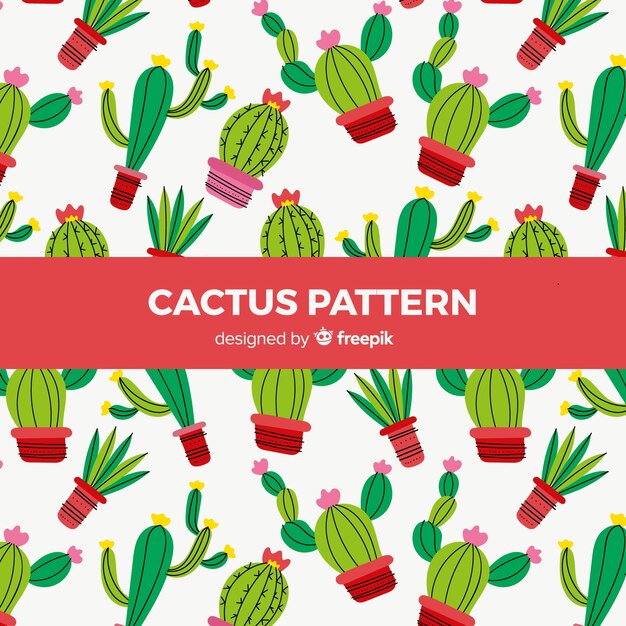 Estampado de cactus en diseño plano