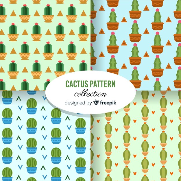 Estampado de cactus en diseño plano