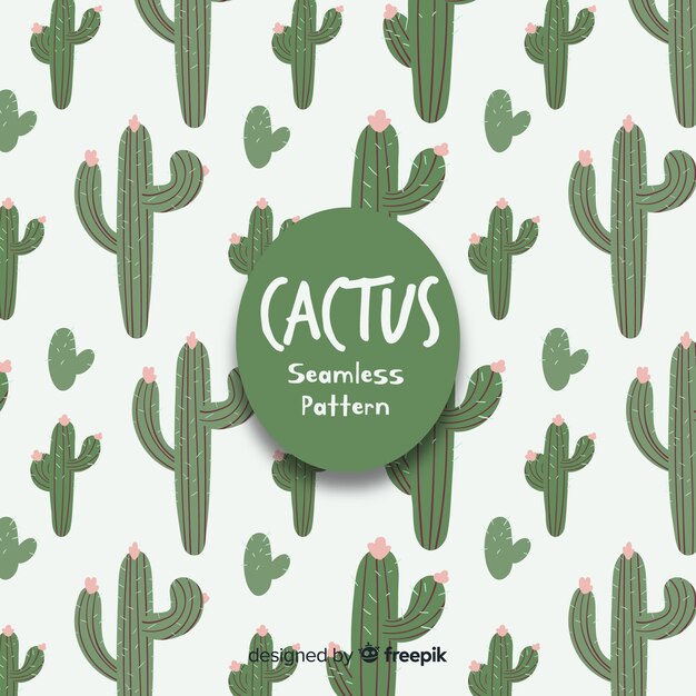 Estampado de cactus en diseño plano