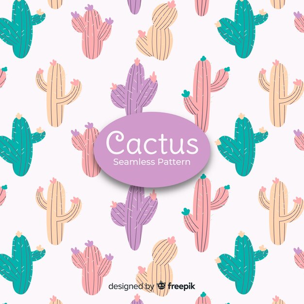 Estampado de cactus en diseño plano