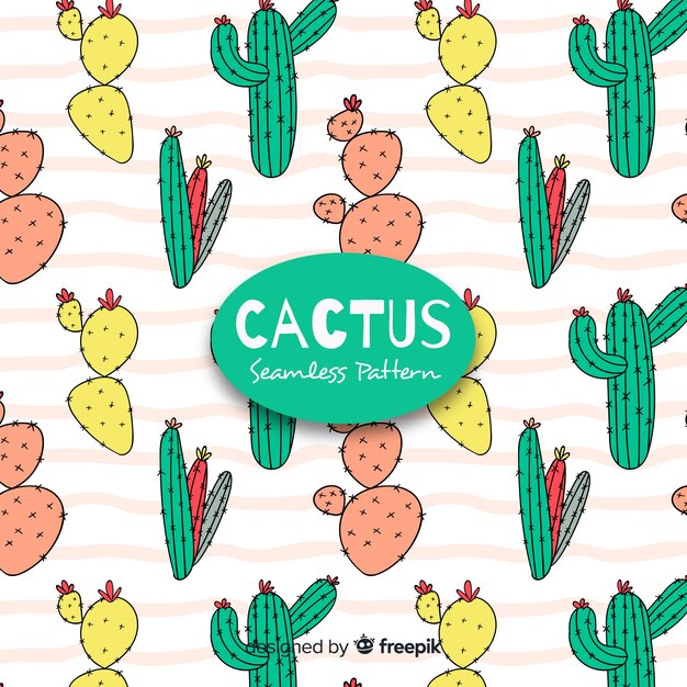 Estampado de cactus en diseño plano