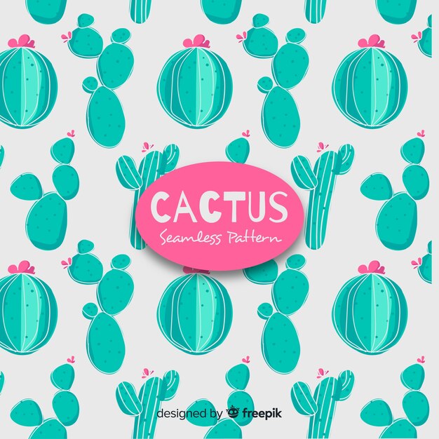 Estampado de cactus en diseño plano