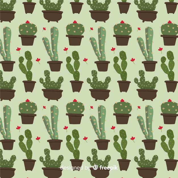 Estampado de cactus en diseño plano