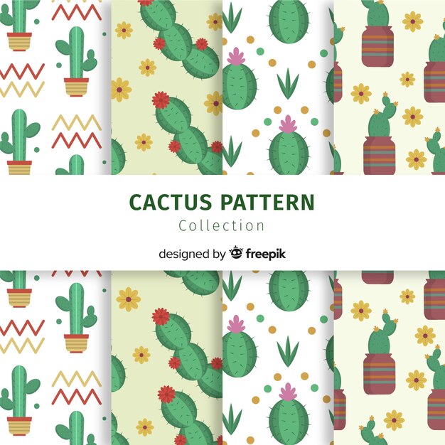 Estampado de cactus en diseño plano