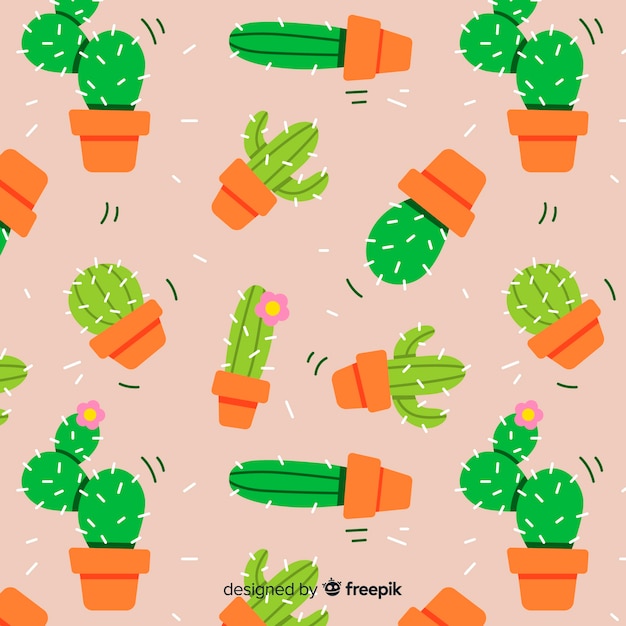 Vector gratuito estampado de cactus