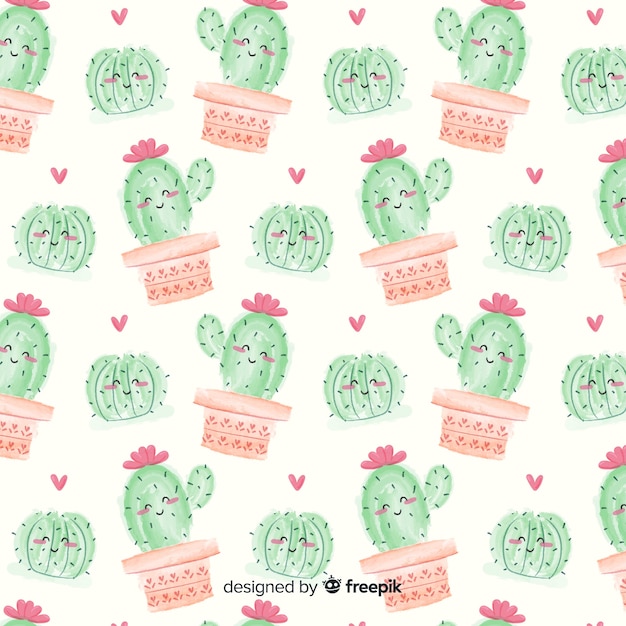 Vector gratuito estampado de cactus