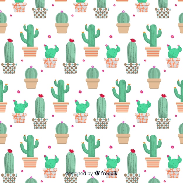 Vector gratuito estampado de cactus