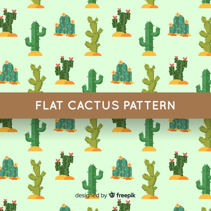 Vector gratuito estampado de cactus
