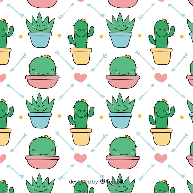 Vector gratuito estampado de cactus