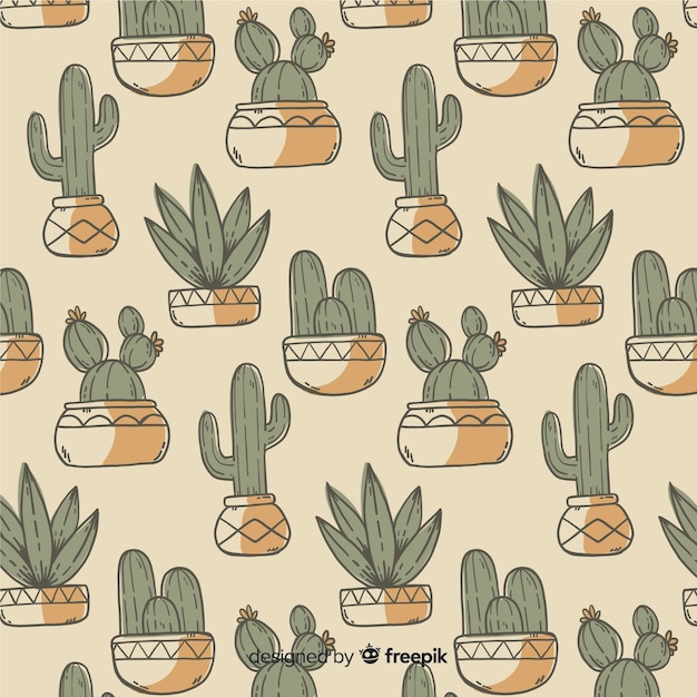 Vector gratuito estampado de cactus