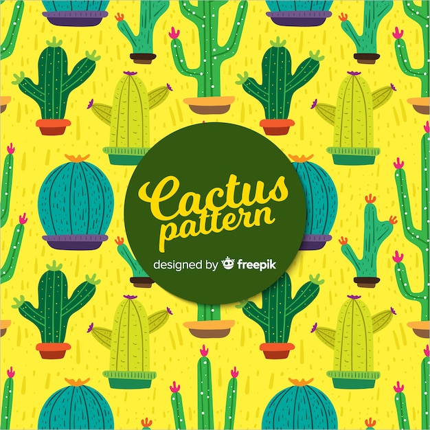 Vector gratuito estampado de cactus