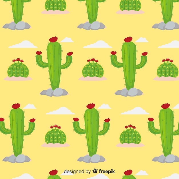 Vector gratuito estampado de cactus