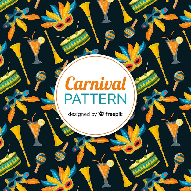 Estampado del carnaval de brasil en diseño plano