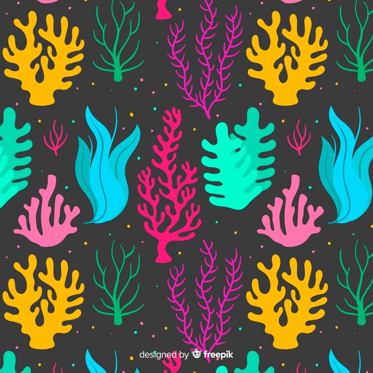 Vector gratuito estampado de corales dibujado a mano