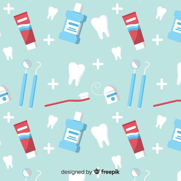 Estampado de dentista en diseño plano