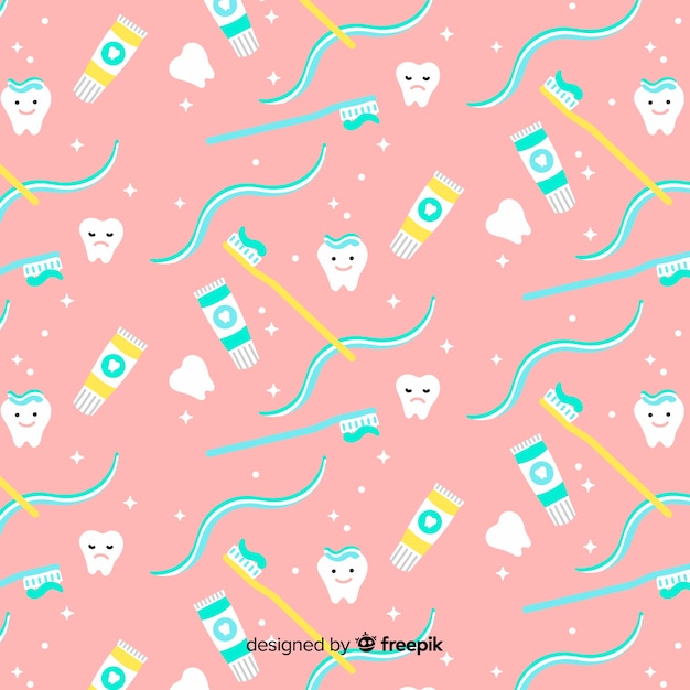 Estampado de dentista en diseño plano