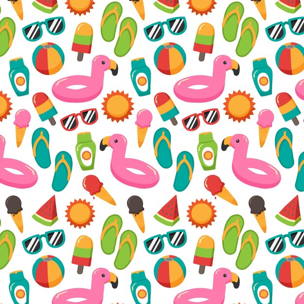 Estampado dibujado a mano de verano