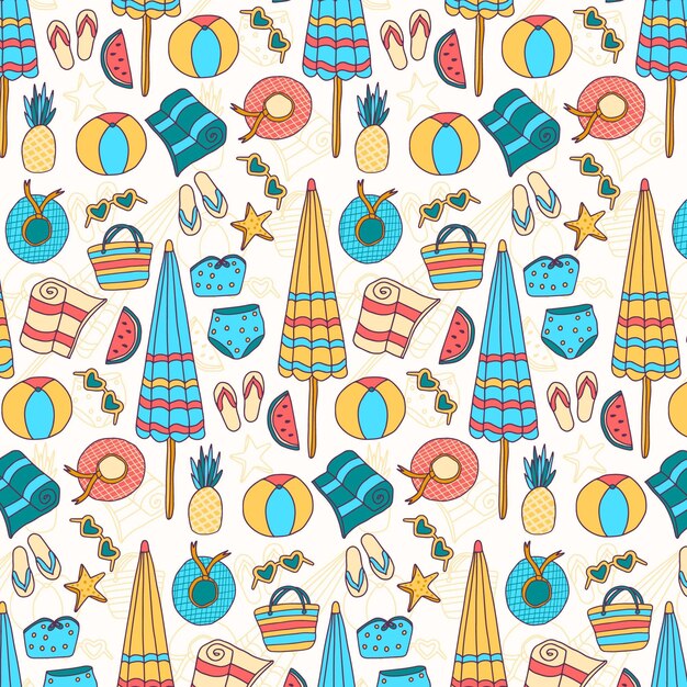 Estampado dibujado a mano de verano
