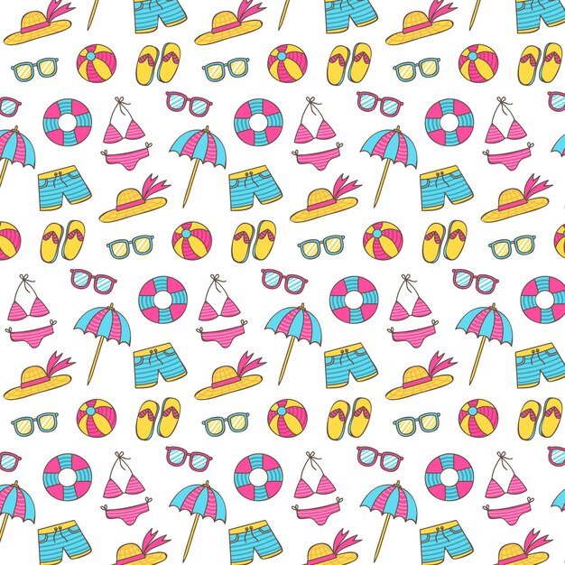 Estampado dibujado a mano de verano
