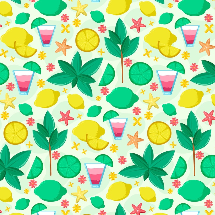 Vector gratuito estampado dibujado a mano de verano