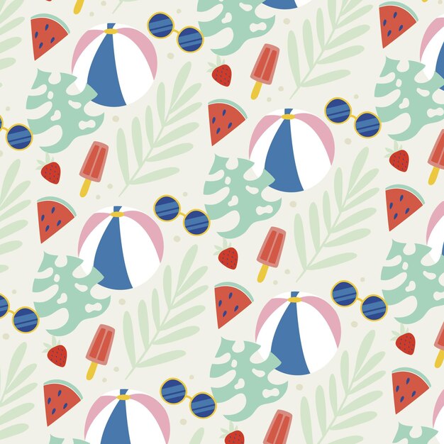 Estampado dibujado a mano de verano