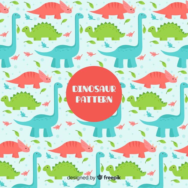 Estampado de dinosaurio en diseño plano